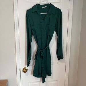 Abercrombie Relaxed Satin Shirt Dress